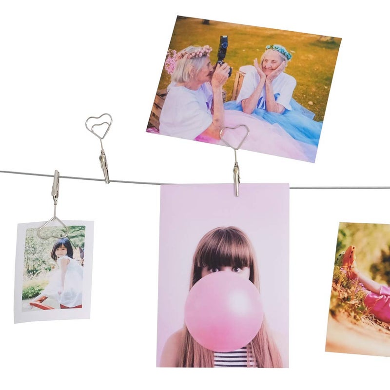 TFu Wall Hanging Photo Display, DIY Picture Photo Frame String with 12 Clips for Hanging Photos Notes and Artworks (Moon & Star) - Image 5